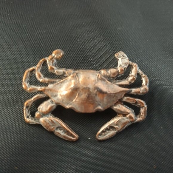 Vintage Metal Crab Brooch, 2"x1.75" - Picture 2 of 6
